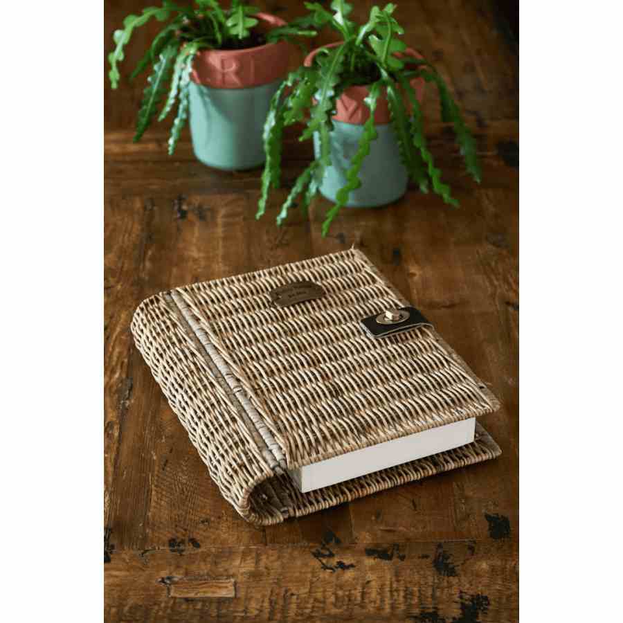 Rustic Rattan Book Safe