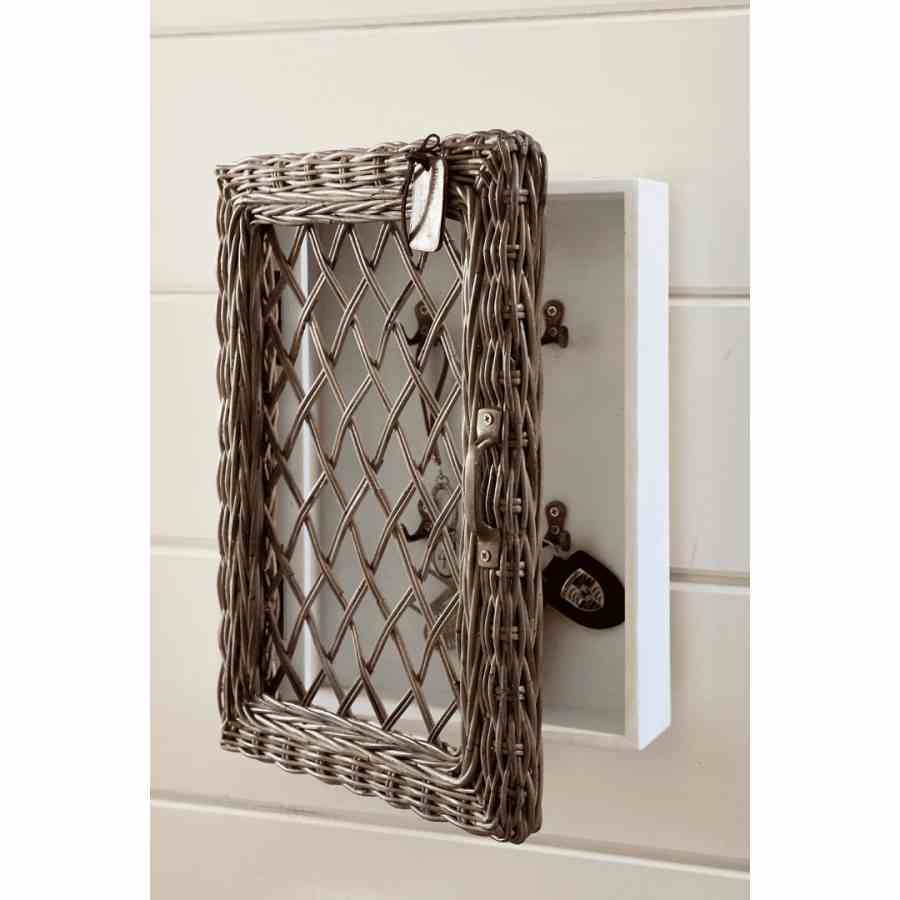Rustic Rattan Key Cabinet