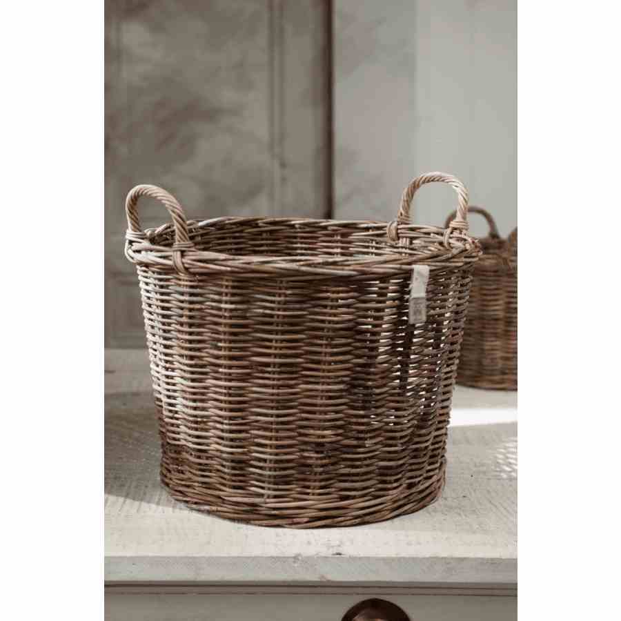 Rustic Rattan Planter L