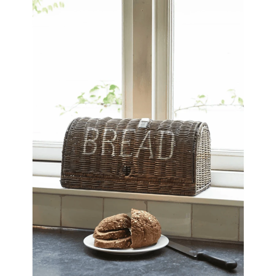 Rustic Rattan Bread Box