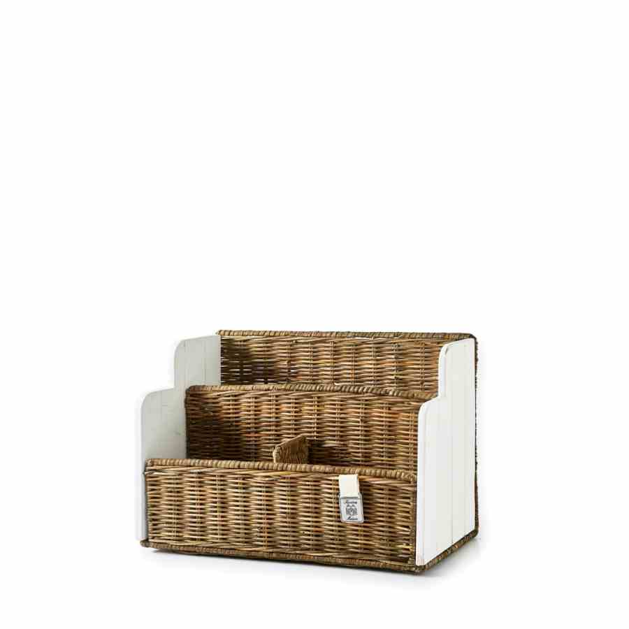 Rustic Rattan Desk Organiser