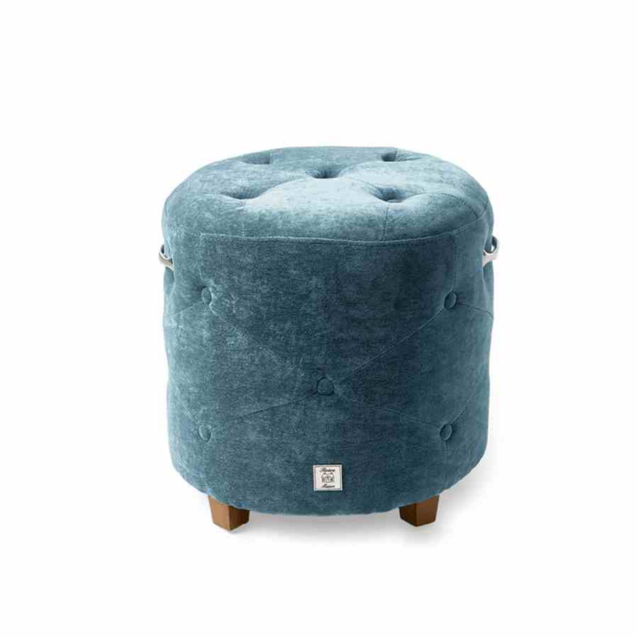 Bowery Footstool velvet Indigo