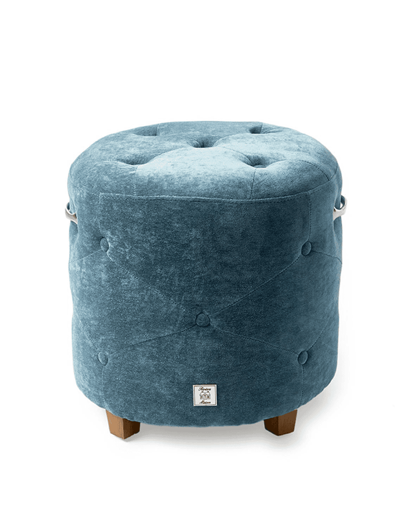 Bowery Footstool velvet Indigo