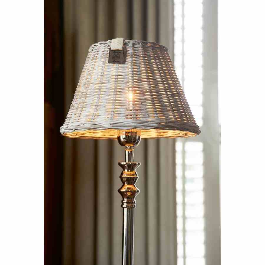 Rustic Rattan Tapered Lamp 14x25