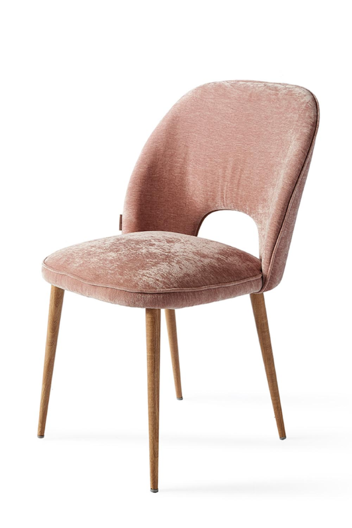 Victoria Dining Chair Velvet Pink