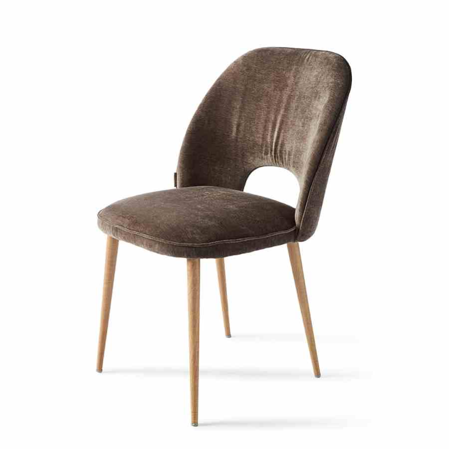 Victoria Dining Chair Velvet Brown