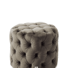 Opera Footstool Velvet Slate Grey