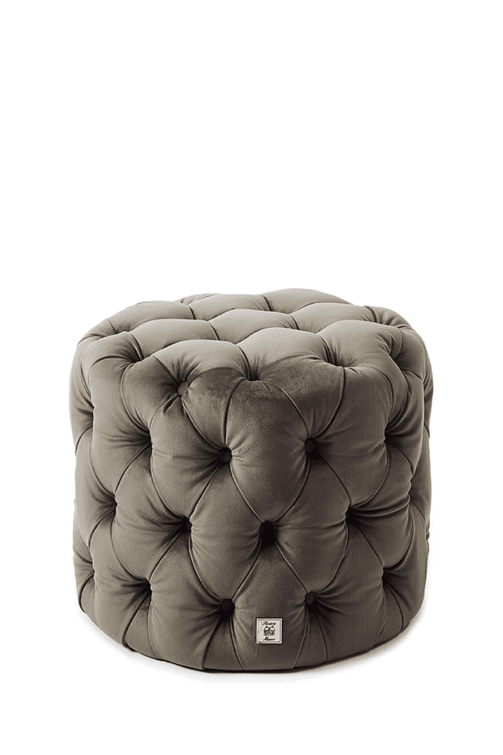 Opera Footstool Velvet Slate Grey