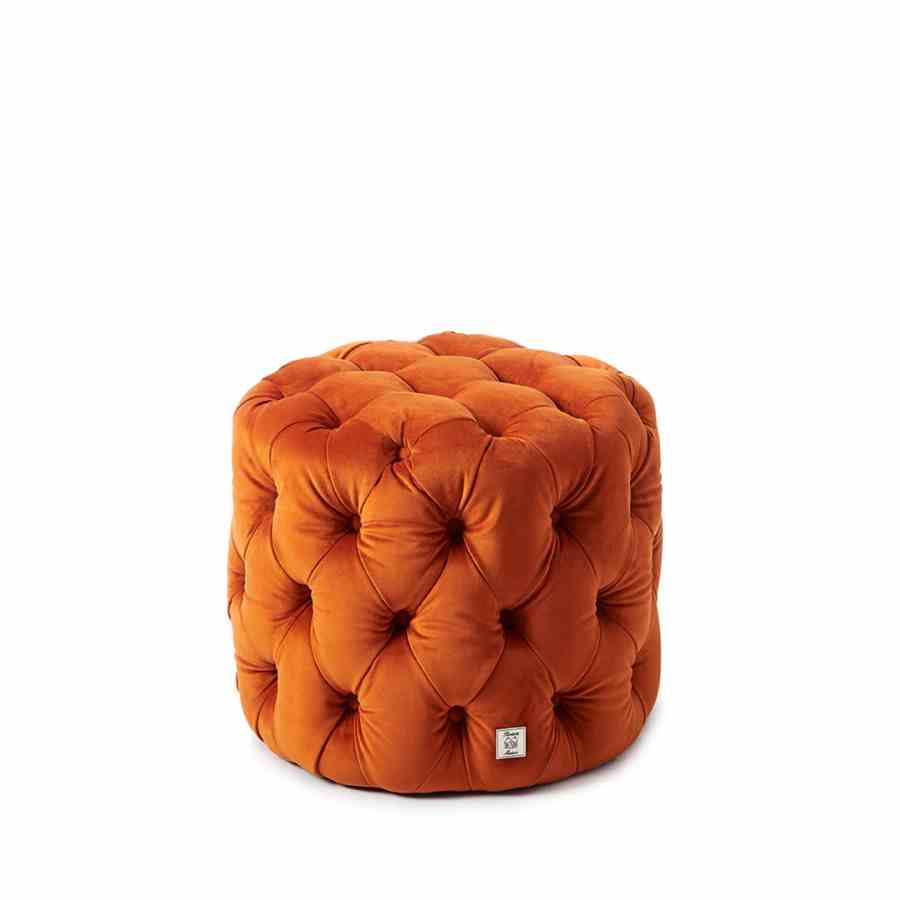 Opera Footstool Velvet Pumpkin
