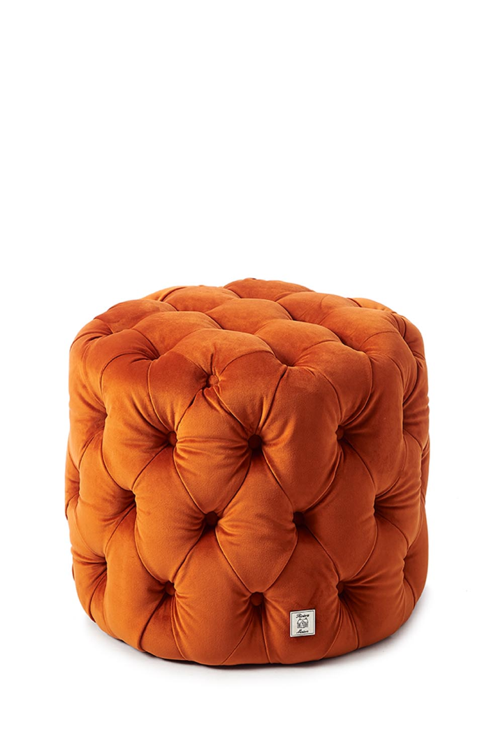 Opera Footstool Velvet Pumpkin