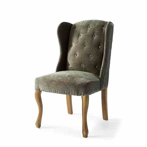 Keith II Din Wing Chair Velv Olive