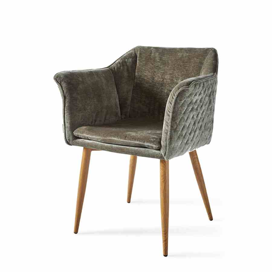 Megan Dining Armchair Velvet Olive