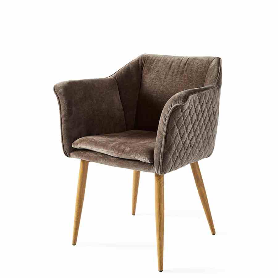 Megan Dining Armchair Velvet Brown