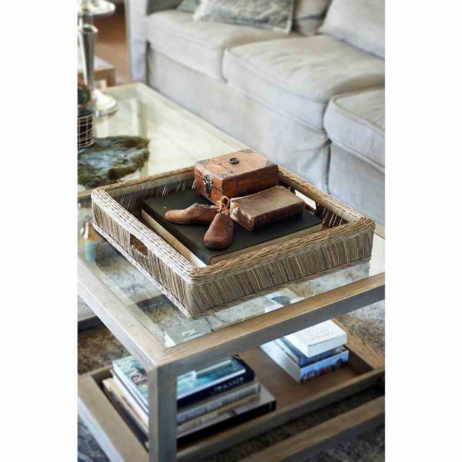 Rustic Rattan Vintage Tray 50x50