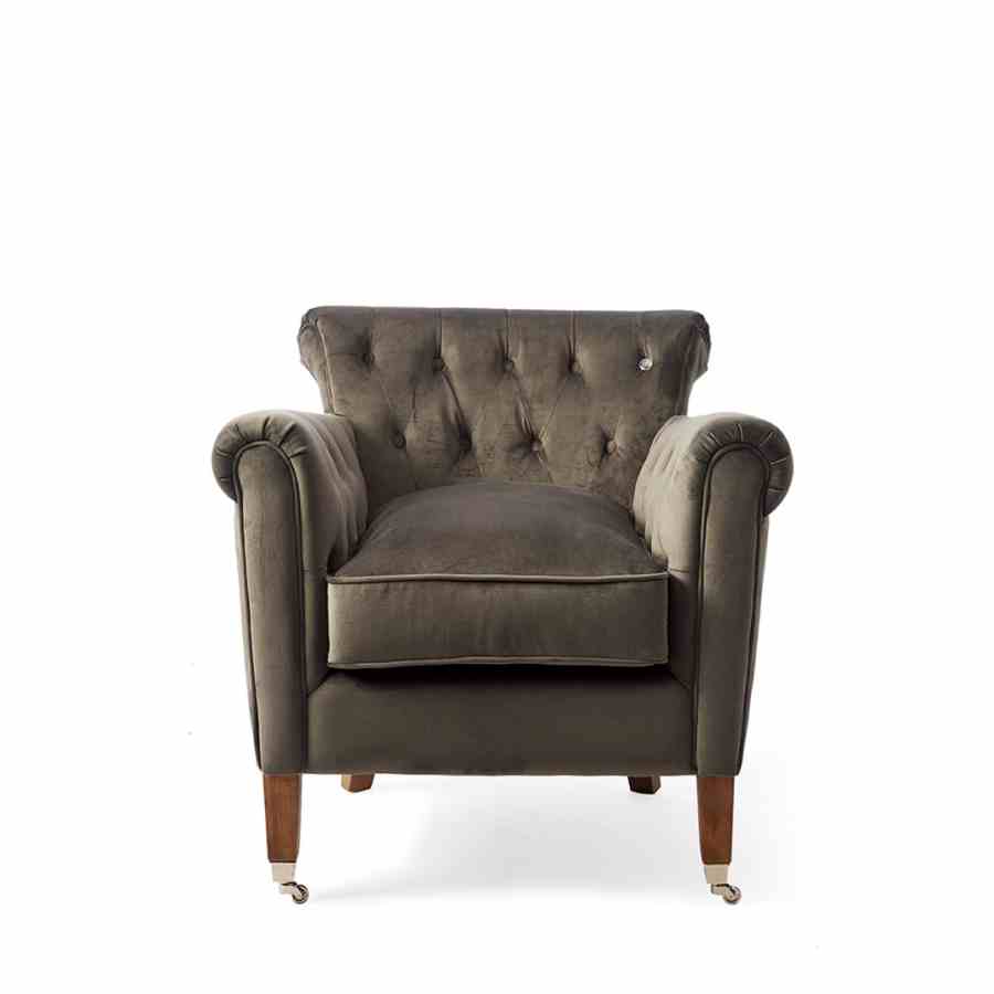 Paramount Armchair Velvet Slate Gre
