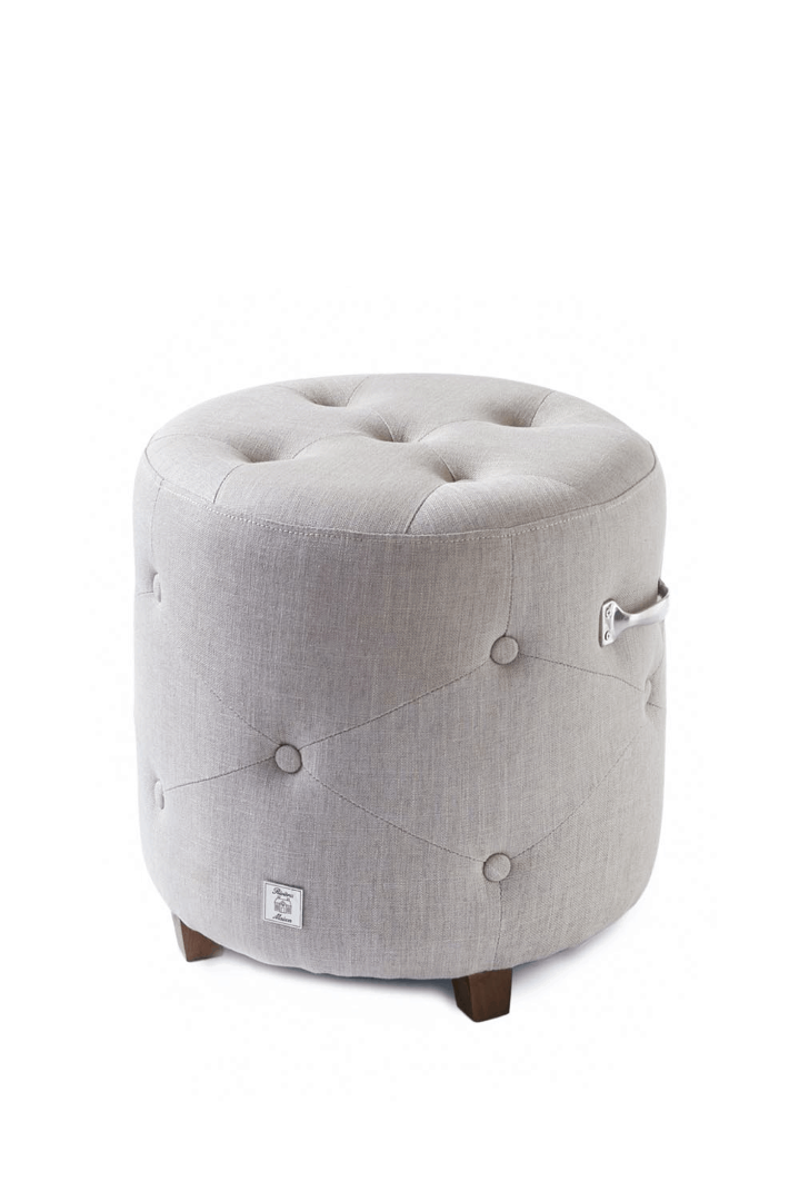 Bowery Footstool linen Flax