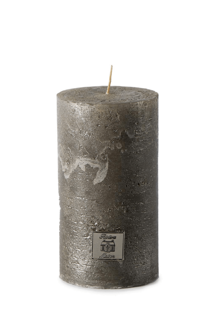 Rustic Candle antique silver 7x13