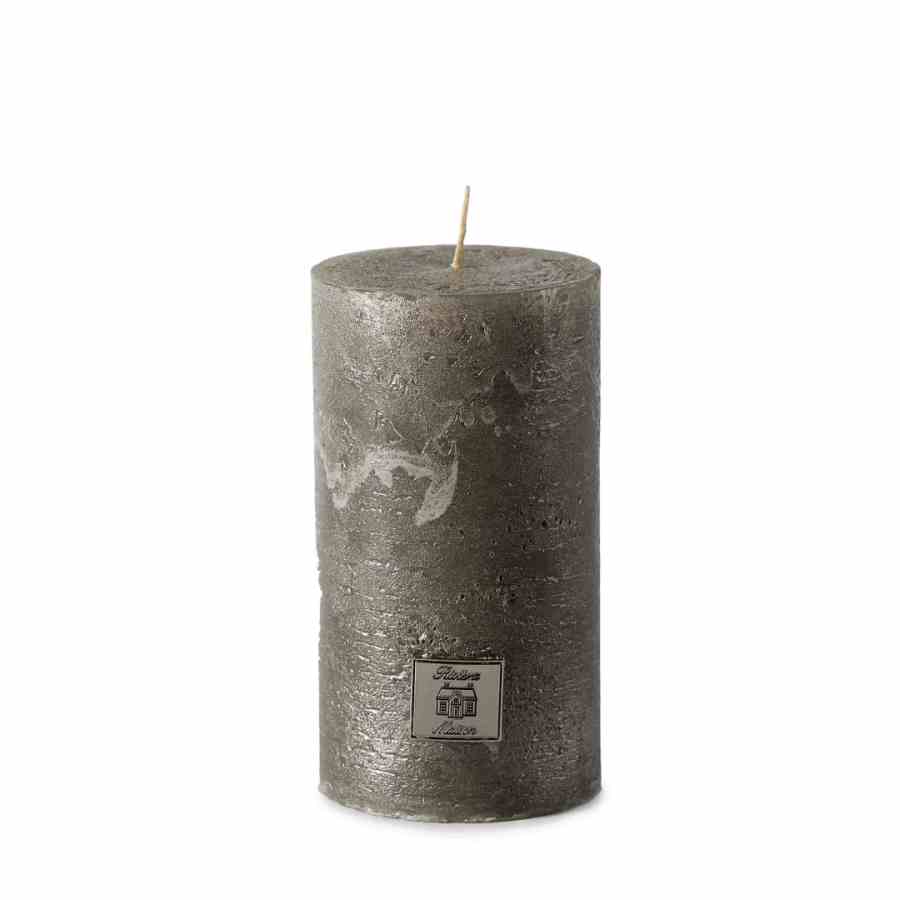Rustic Candle antique silver 7x13
