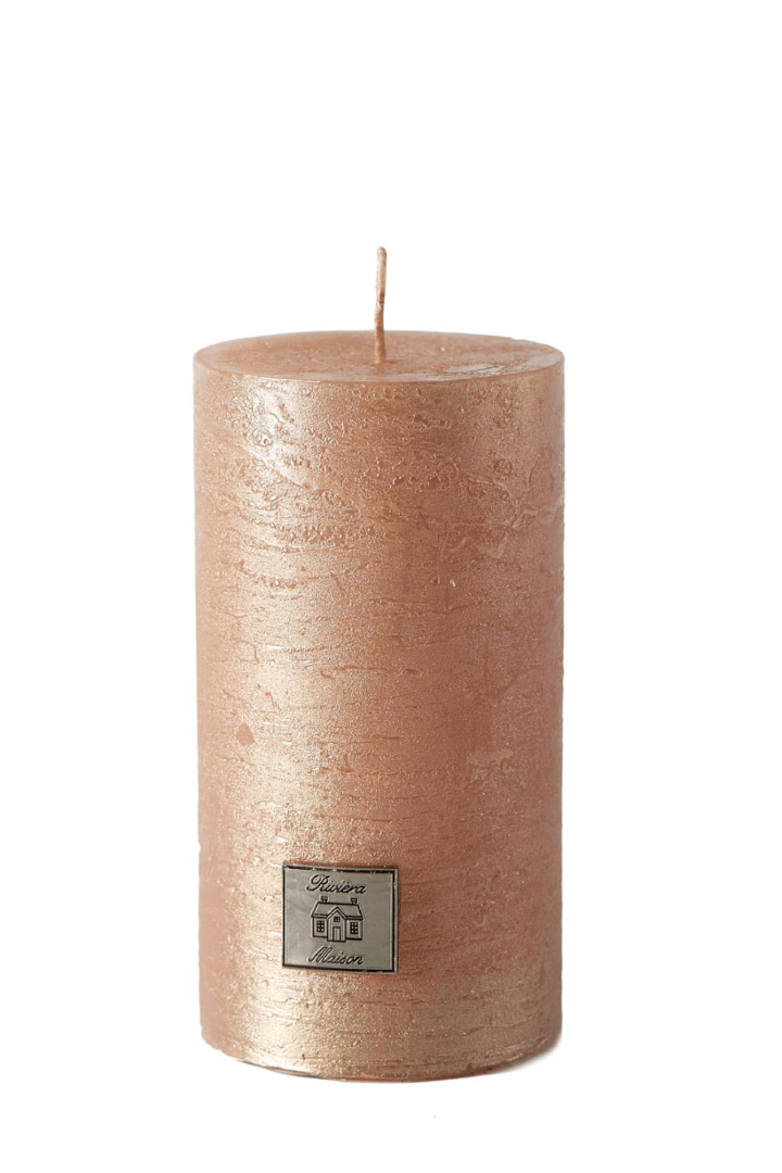 Rustic Candle burned rose 7x13