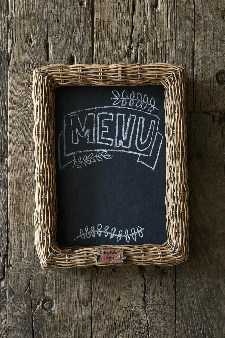 Rustic Rattan Shadow Chalk Board