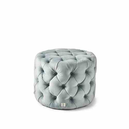 Opera Footstool 55dia Velv SoSkyBlu