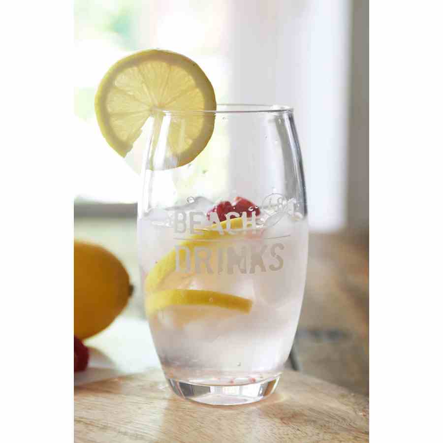 Beach Drinks Water Glass L