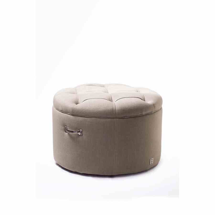 Park Avenue Footstool linen Flax