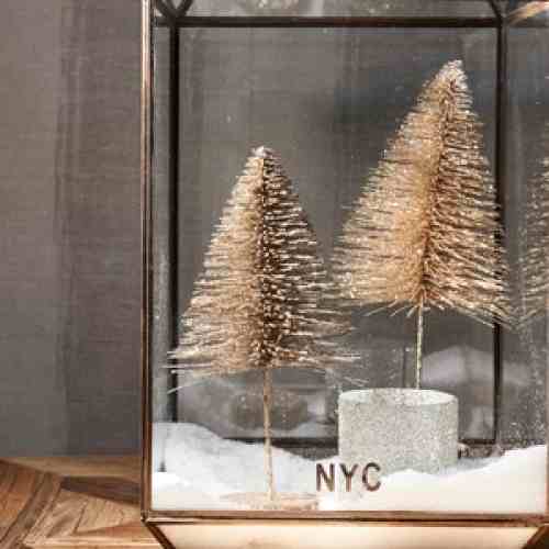 Glittering Flat Tree champagne