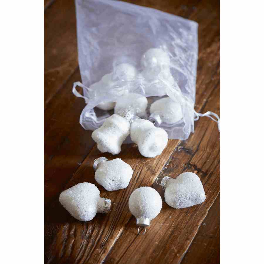 Dusty White Xmas Ornaments