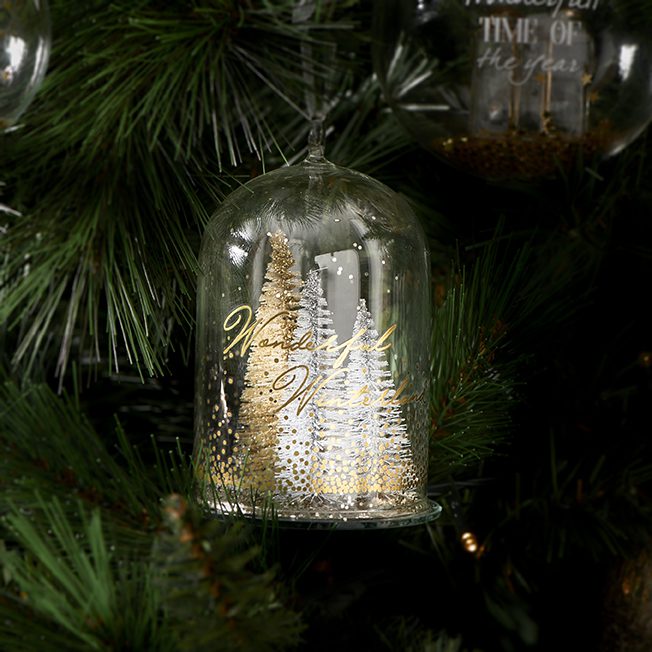 Pretty Christmas Trees Orn. gold