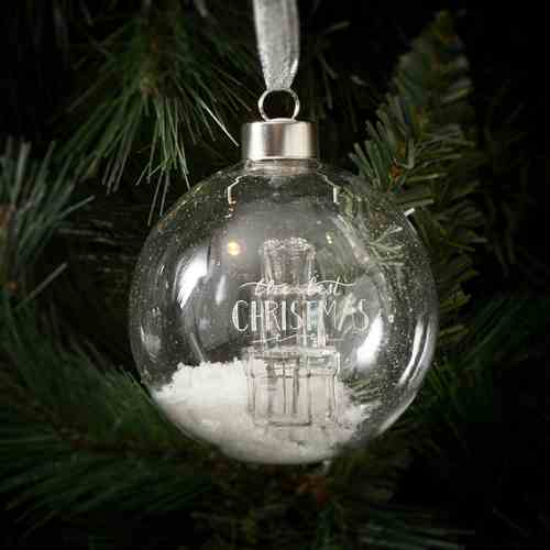 The Best Christmas Orn. silver D 10