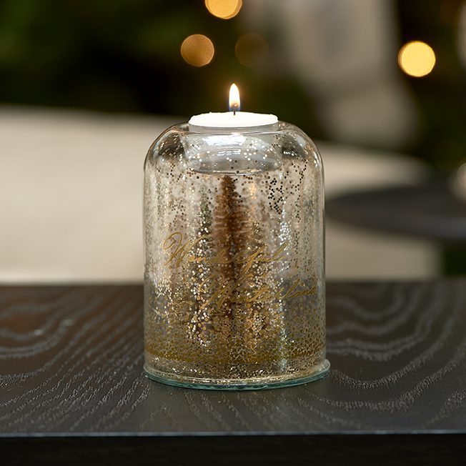 Pretty Christmas Votive bronze