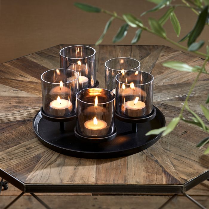 Porto Candles Tray black