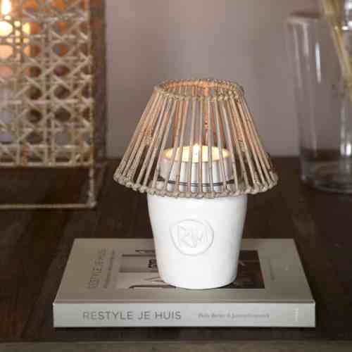 RM Clay Candle Holder white