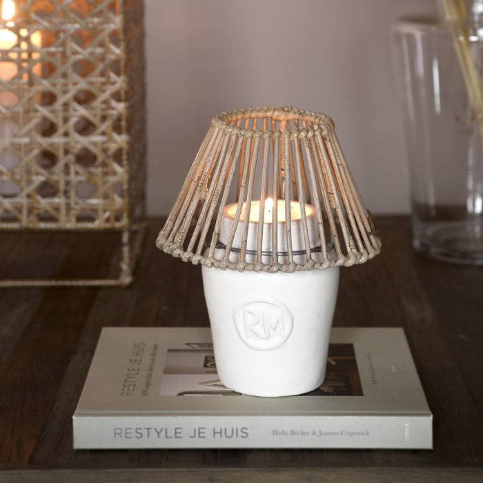 RM Clay Candle Holder white