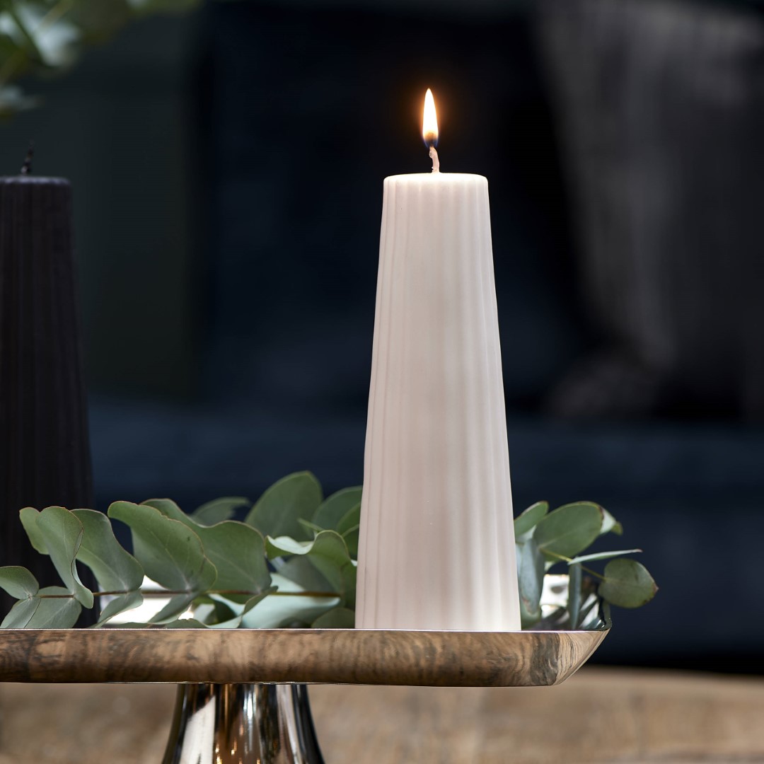 Cone Ridged Candle flax 7x20
