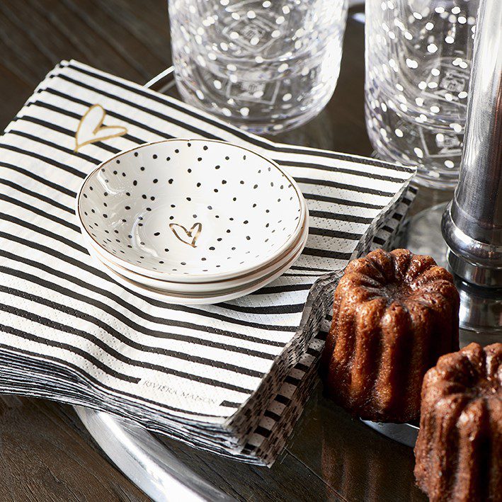 Paper Napkin RM Dots & Stripes Heart