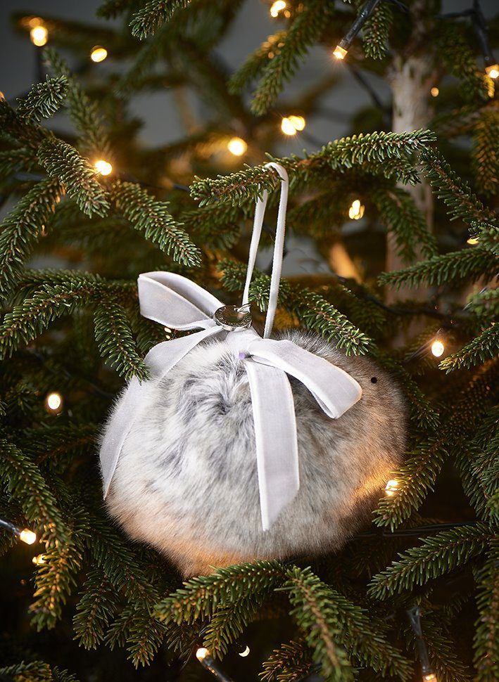 Fabulous Faux Fur Christmas Ornament Dia 10
