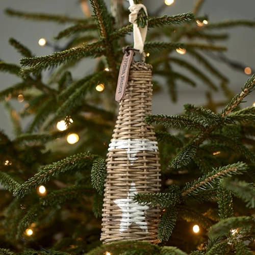Rustic Rattan Bottle Ornament