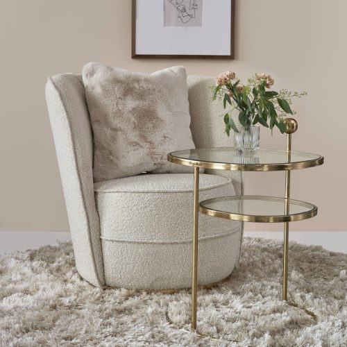 Faux Fur Pillow Cover beige 50x50