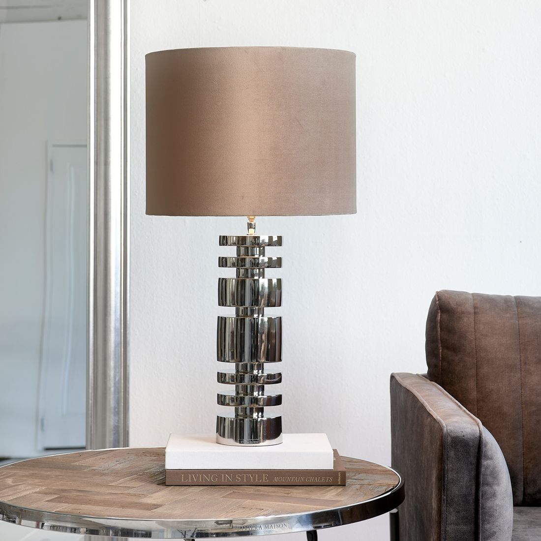 Cylinder Lampshade taupe 30x40 - Bilde 3