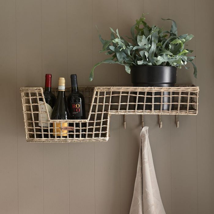 Rustic Rattan Elegant Basket Coat Rack