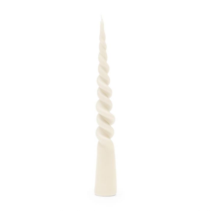 Twisted Cone Candle off-white H35