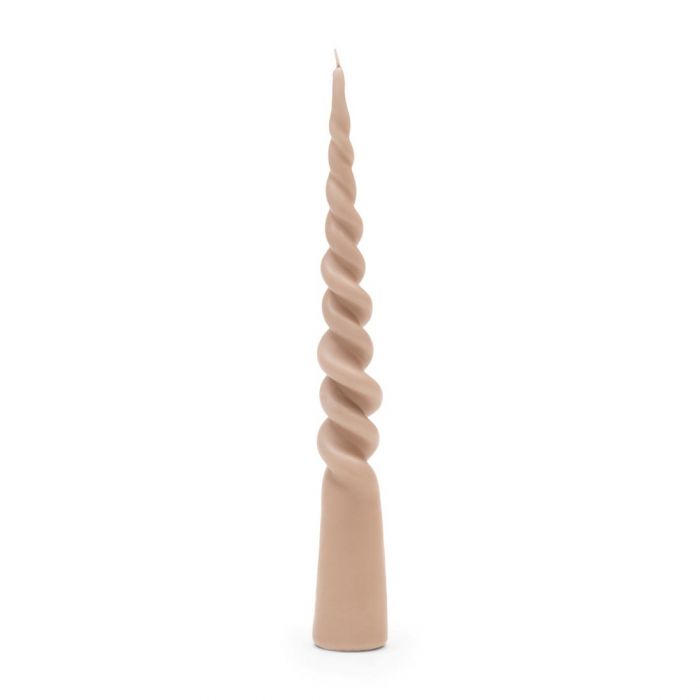 Twisted Cone Candle Flax H35