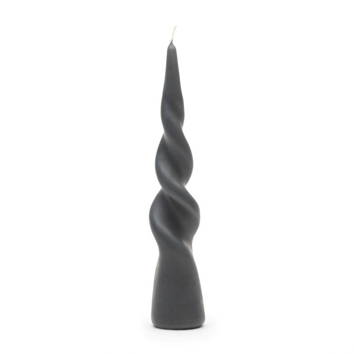 Twisted Cone Candle d.grey H25