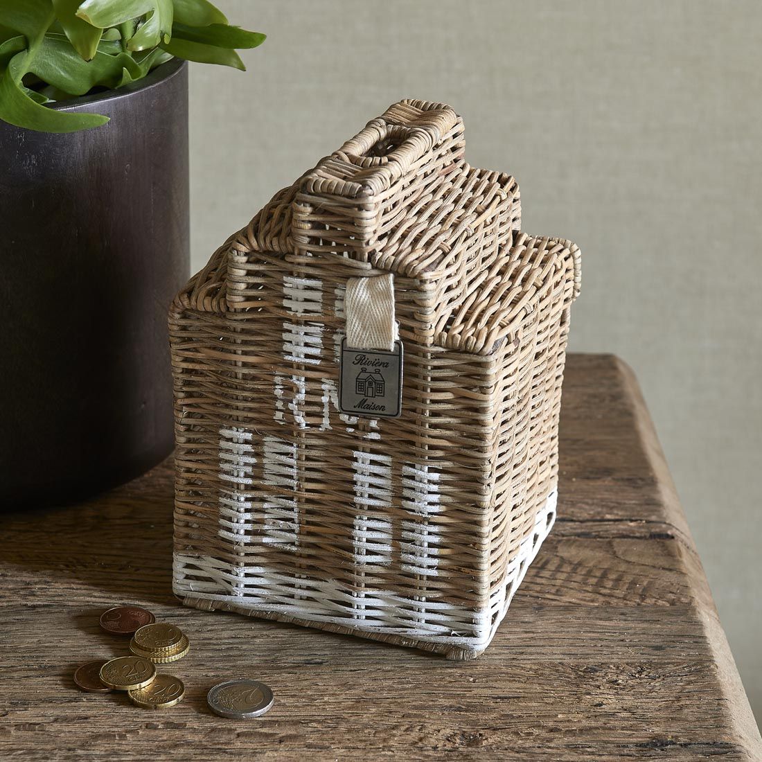 Rustic Rattan Happy Home Money Saver
