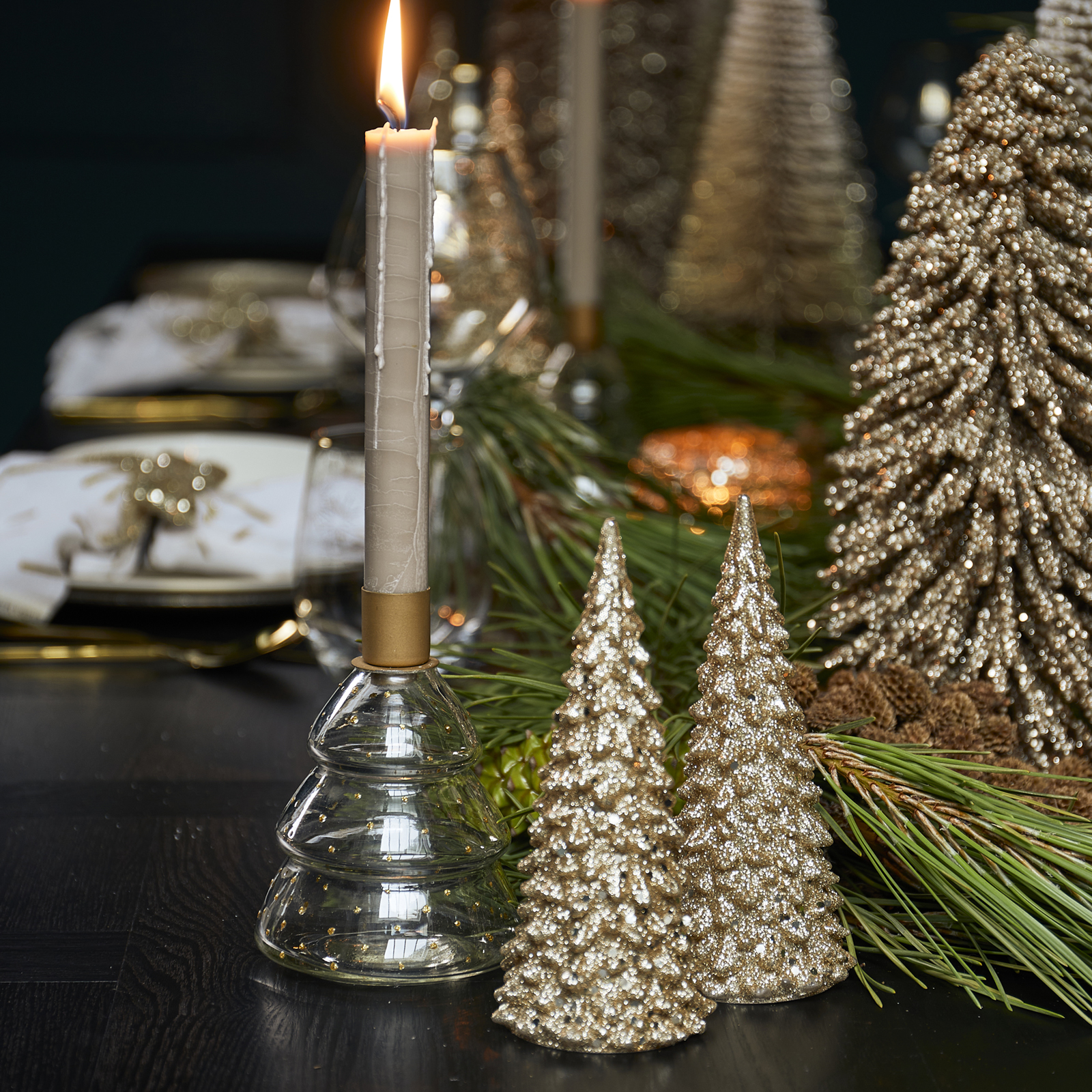 Sparkling Christmas LED Tree gold L - Bilde 3