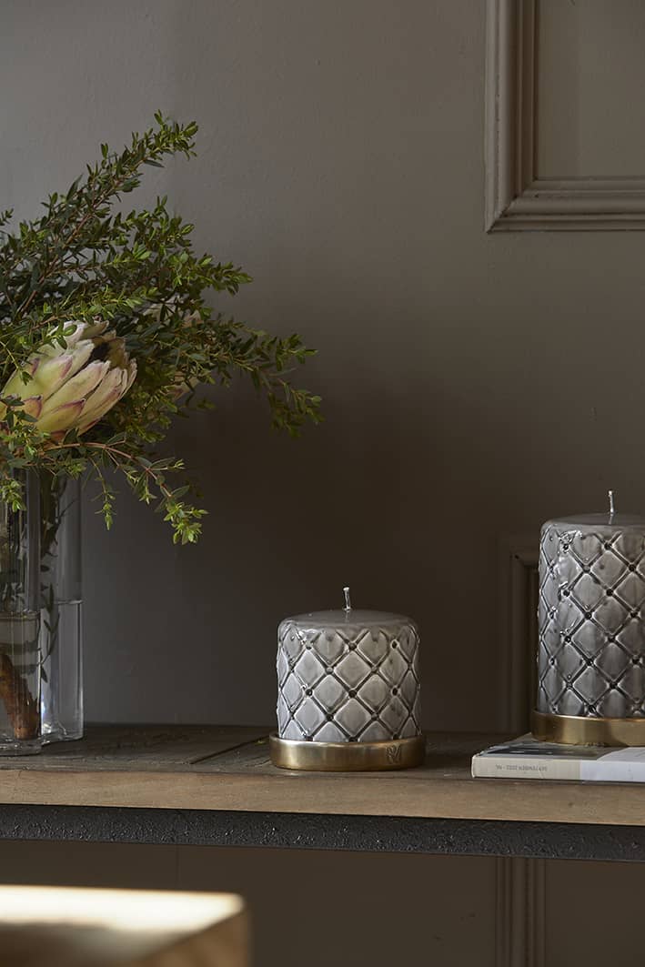 Pillar Candle Padded flax 9,5x10 - Bilde 4