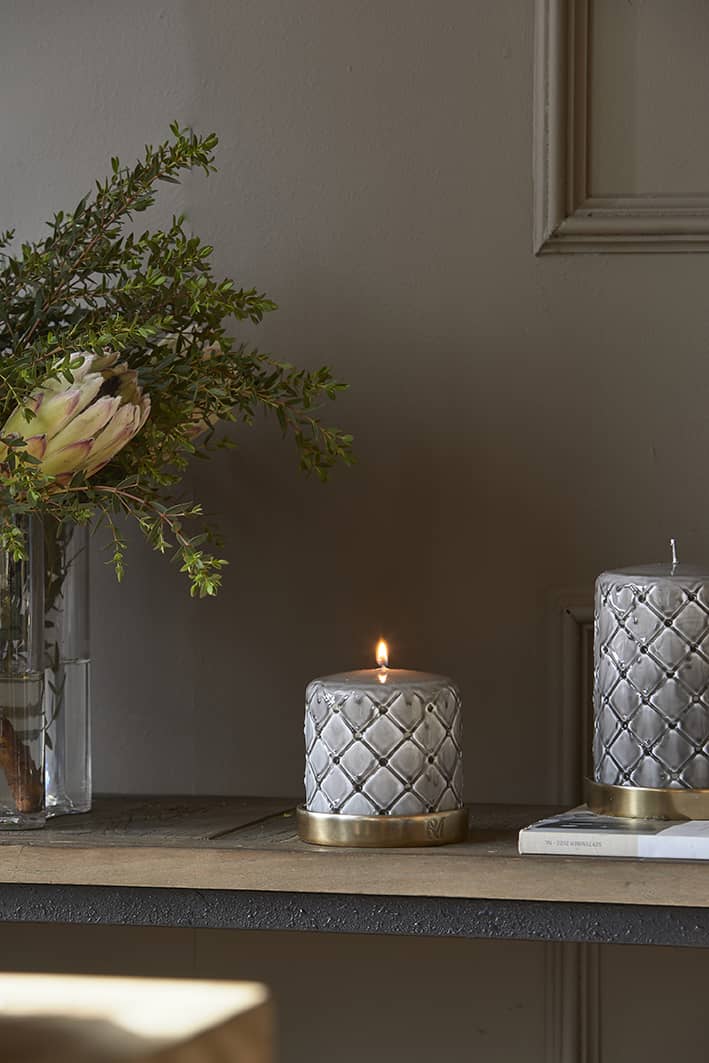 Pillar Candle Padded flax 9,5x10 - Bilde 5