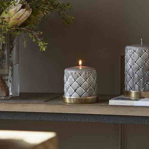 Pillar Candle Padded flax 9,5x10